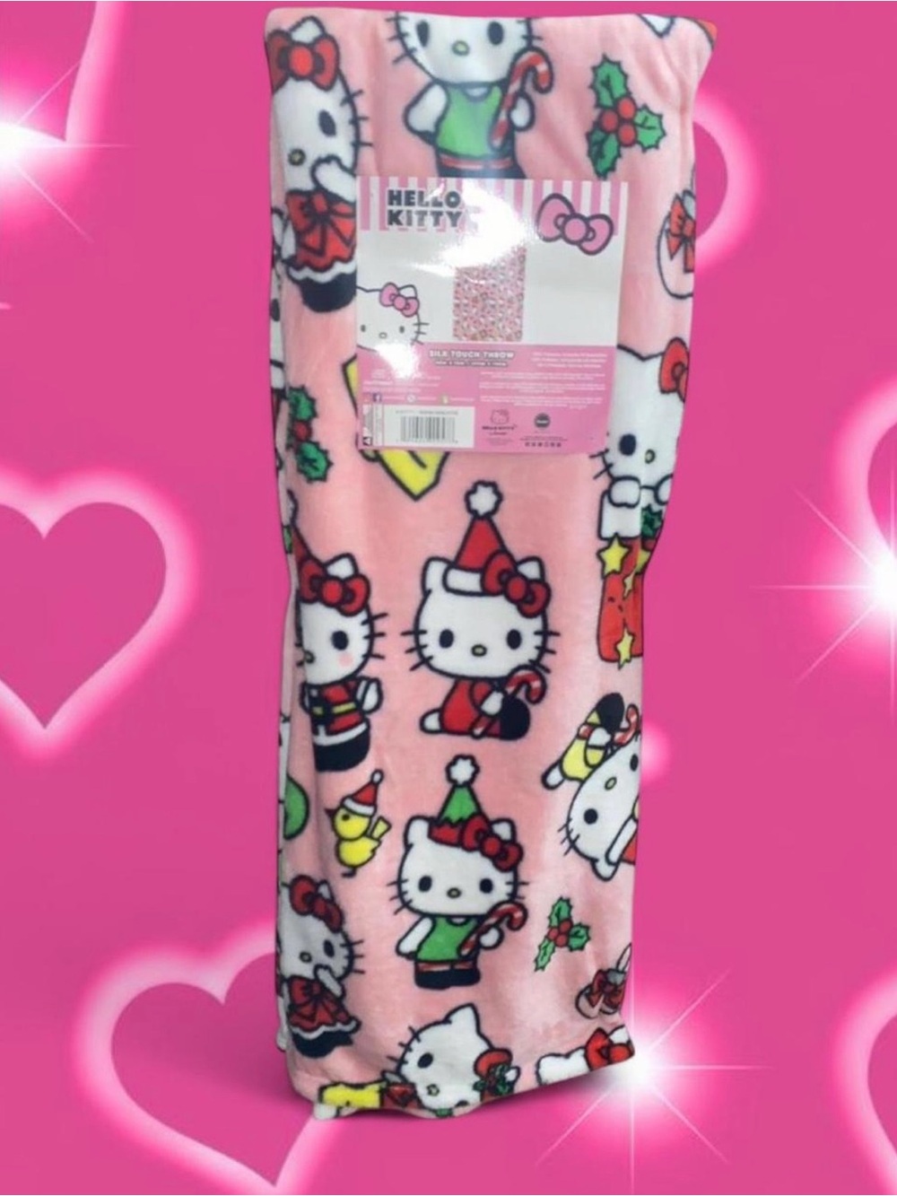 Hello Kitty Pink and White Silk Touch Throw